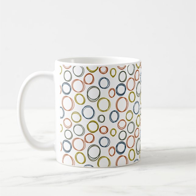 Caneca De Café Círculos de Boho (Esquerda)