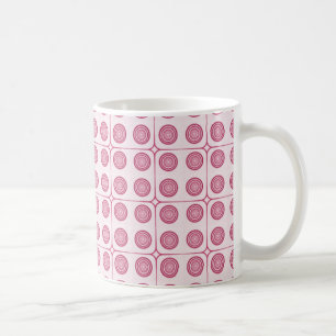 Caneca De Café Círculos de Gráfico Retro Mug, Magenta
