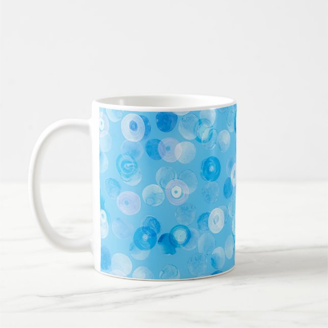 Caneca De Café Círculos de inverno: Bolinhas de Abstrato. (Esquerda)