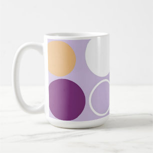 Caneca De Café Círculos de Pontos Coloridos Padrão Retro Moderno