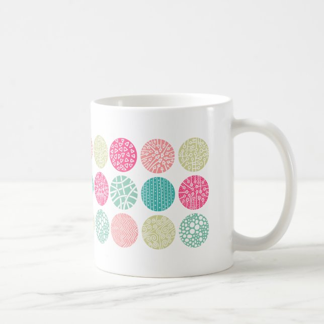 Caneca De Café Círculos decorativos - Cores 01 (Direita)