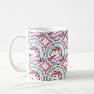 Caneca De Café Círculos do Rainbow Unicorn