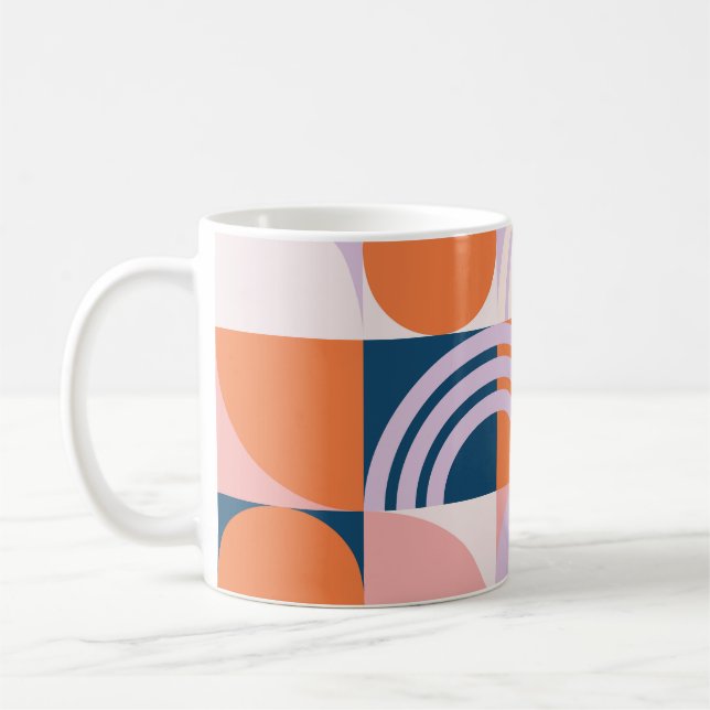 Caneca De Café Círculos do século médio: Padrão Geométrico (Esquerda)