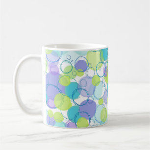Caneca De Café Círculos e Bolhas Desenhados à Mão em Pastel Legal