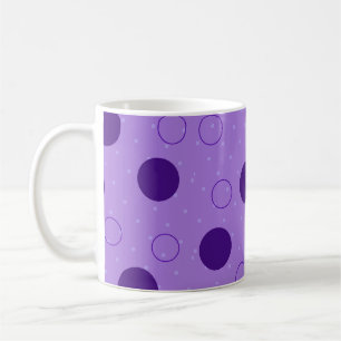 Caneca De Café Círculos E Pontos Roxos Padrão