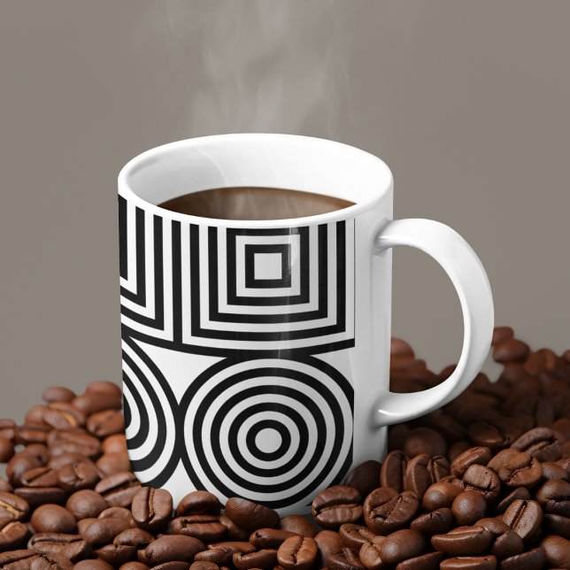 Caneca De Café Círculos e quadrados geométricos (Mugs)