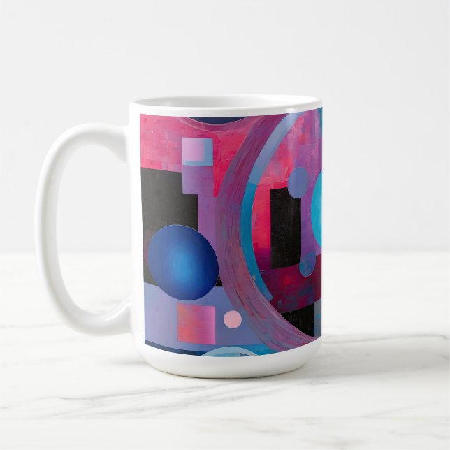 Caneca De Café Círculos e quadrados retrorreflectores em tons sua (Esquerda)