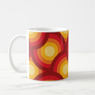 Caneca De Café Círculos Geométricos Groovy dos Anos 70 Retrô