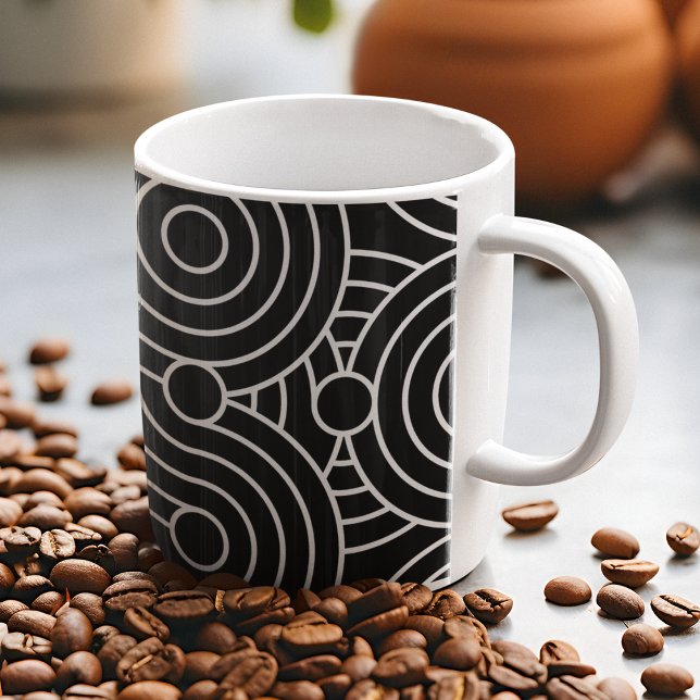 Caneca De Café Círculos Geométricos Sem Costura (Mugs)
