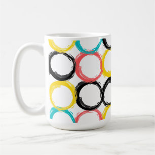 Caneca De Café Círculos modernos, coloridos, legal, únicos, de te