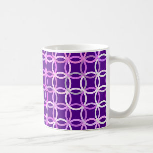 Caneca De Café Círculos modernos do século médio, ametista e orqu