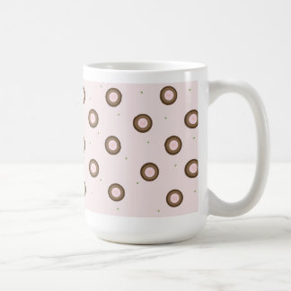 Caneca De Café Círculos Modernos Rosa e Marrom