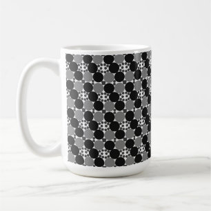 Caneca De Café Círculos Monocromáticos: Preto, Branco e Cinza Abs