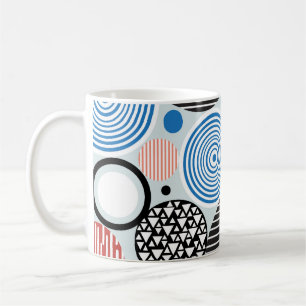 Caneca De Café Círculos multicoloridos, design de padrão gráfico.