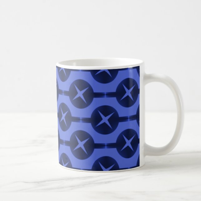 Caneca De Café Círculos Pouco Frequentes Mug, Azul Vibrante (Direita)