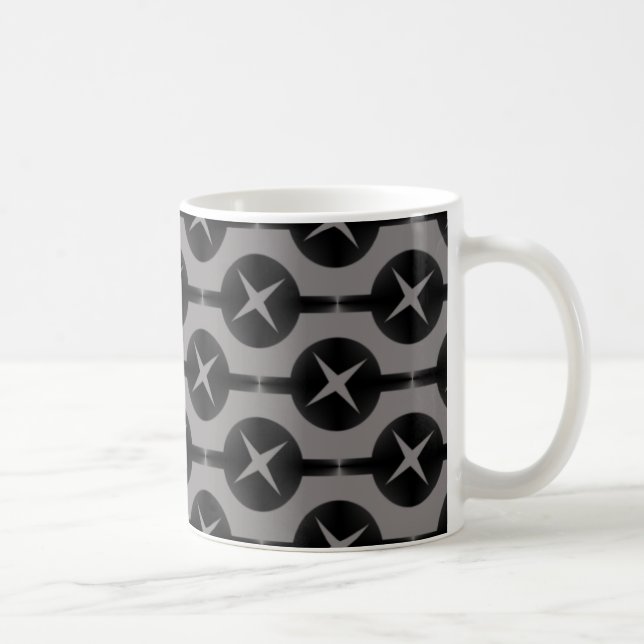 Caneca De Café Círculos Pouco Frequentes Mug, Cinza (Direita)