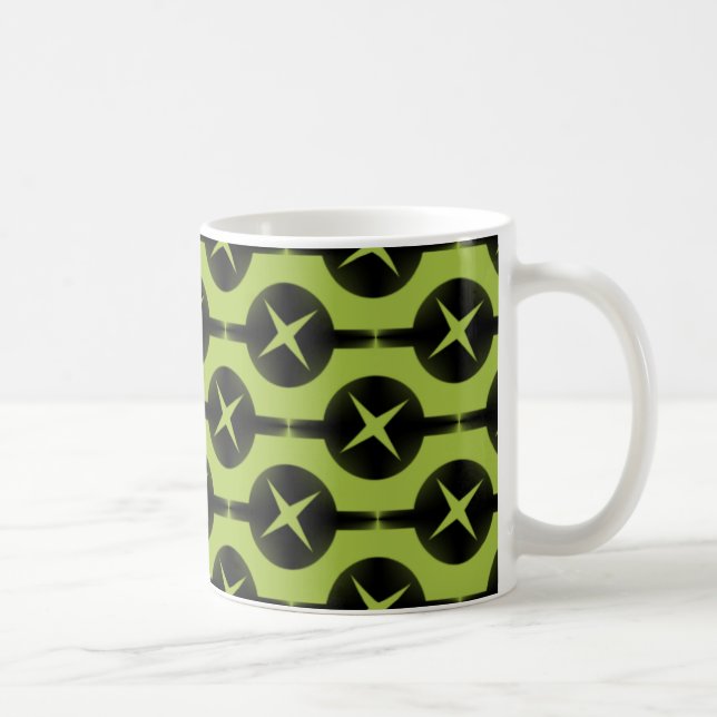 Caneca De Café Círculos Pouco frequentes Mug, Verde limão (Direita)
