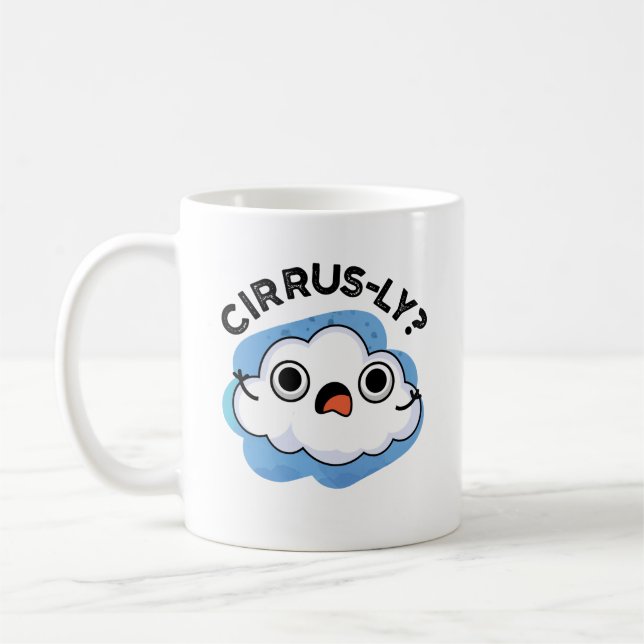 Caneca De Café Cirrus Cloud Pun, Cirrus Climática Engraçado Cirur (Esquerda)