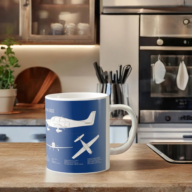 Caneca De Café Cirrus SR22 - Planos de desenho de projeto de aviã (Criador carregado)