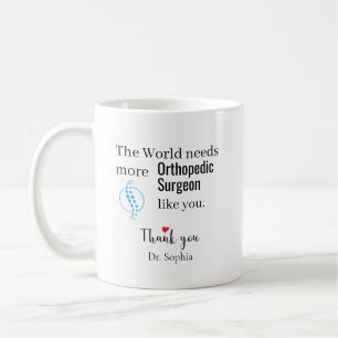 Caneca De Café Cirurgião Ortopédico Obrigado Nome Personalizado
