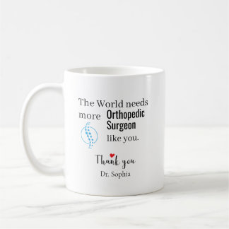 Caneca De Café Cirurgião Ortopédico Obrigado Nome Personalizado