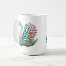 Cisne de Diamante Brilhante Cristal Dourado