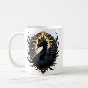Caneca De Café Cisne de Obsidiana da Graça Silenciosa – Fantasia
