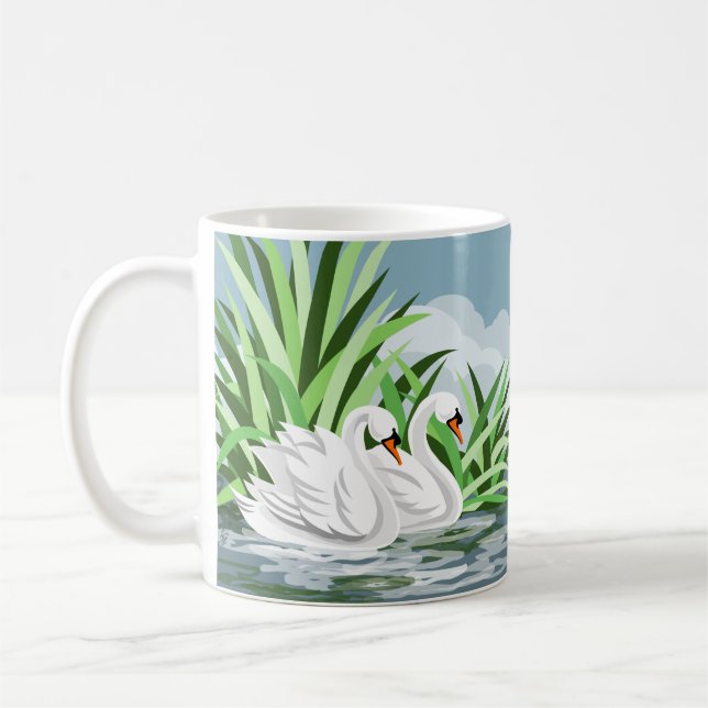 Caneca De Café Cisnes brancas (Esquerda)
