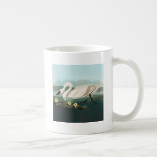 Caneca De Café cisnes brancas de pássaro de audubon do cisne