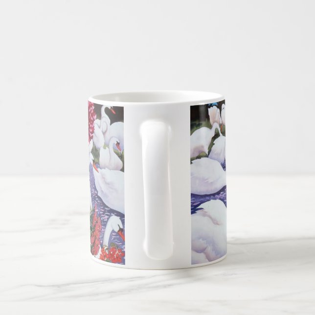 Caneca De Café Cisnes e crisântemos 2005 (Alça)