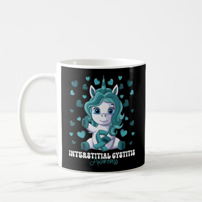 Caneca De Café Cistite Intersticial Sensibilização Mês Fita Teal (Esquerda)