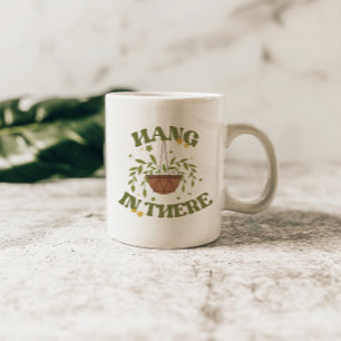 Caneca De Café Citação Botânica de Positividade Moderna 'Segure F