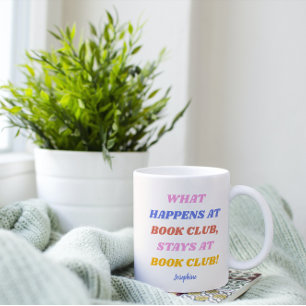 Caneca De Café Citação Colorida Divertida Clube do Livro Nome
