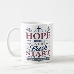 Caneca De Café Citação Cristã de Esperança Através de Cada Novo C