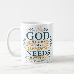 Caneca De Café Citação Cristã Deus Conhece Minhas Necessidades Ma