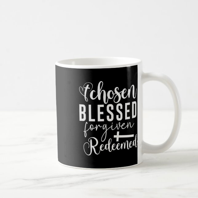 Caneca De Café Citação Cristã Escolhida Bendita Perdoada Redimida (Direita)