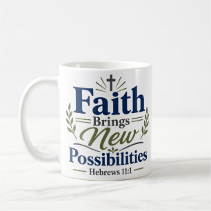 Caneca De Café Citação Cristã Fé Traz Novas Possibilidades
