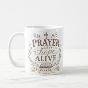 Caneca De Café Citação Cristã Mantém Esperança Viva