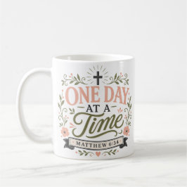 Caneca De Café Citação Cristã Religiosa Um Dia de Cada Vez