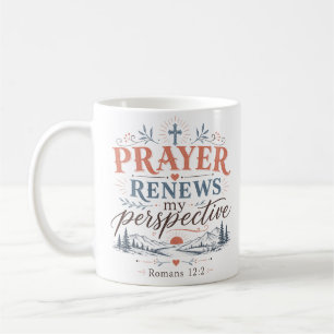 Caneca De Café Citação Cristã Rezar Renova Minha Perspectiva