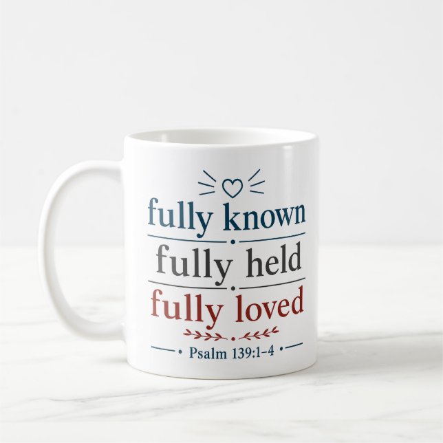 Caneca De Café Citação Cristã Totalmente Conhecido Totalmente Seg (Esquerda)