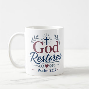 Caneca De Café Citação da Fé Cristã de Deus Restaura