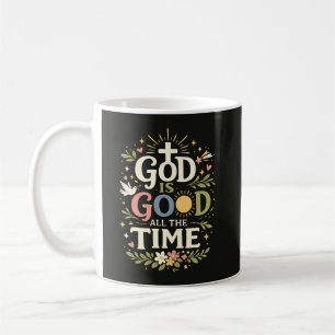 Caneca De Café Citação da Fé Cristã Deus É Bom O Tempo Todo