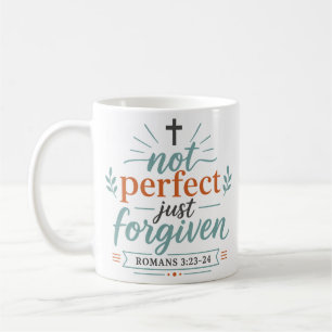 Caneca De Café Citação da Fé Cristã Não Perfeito Apenas Perdoado