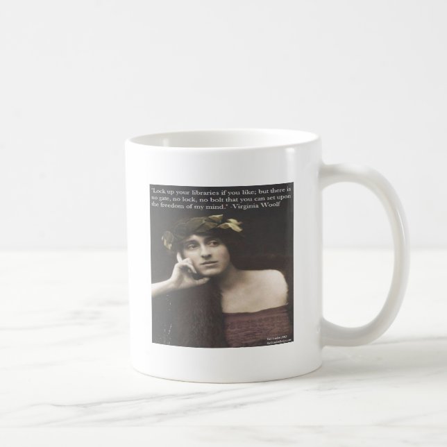 Caneca De Café Citação da mente aberta de Virginia Woolf (Direita)