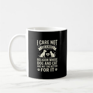 Caneca De Café Citação da Religião de Cão e Gato