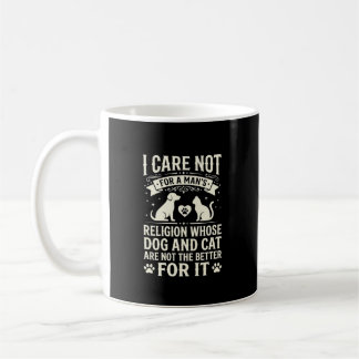 Caneca De Café Citação da Religião de Cão e Gato