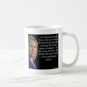 Caneca De Café Citação da Religião do Sangue de Hillary Clinton