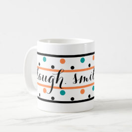 Caneca De Café Citação das Bolinhas Verdes do Teal Laranja Queima