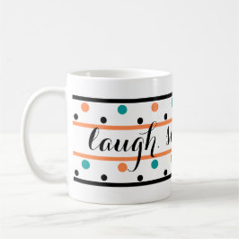 Caneca De Café Citação das Bolinhas Verdes do Teal Laranja Queima